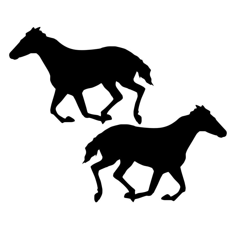 Primary image for 2X Reflective Decal Sticker Standardbred cantering horse truck trailer Mailbox B