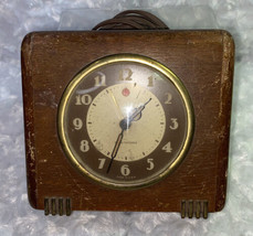 Vtg Seth Thomas Model ECHO-3E Art Deco Style Wood Case Alarm Clock Parts Repair - £11.95 GBP