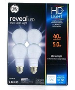 1 Box GE Reveal LED HD Light 5.0w A19 Dimmable 4 Count Light Bulbs 350 L... - $31.54 CAD
