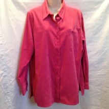 Sag Harbor Petite Sz 16P Pink Button Up Shirt Jacket Soft Suede Feel Shacket - £8.55 GBP