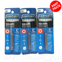 Century Drill &amp; Tool 68251 #1 Square Screwdriving Bits Pack of 3 - £13.40 GBP