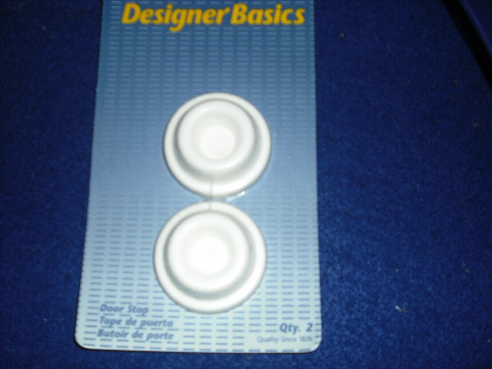 Designer Basics White Rubber Bumper Door Stop Easy Peel & Stick set of 2  New - $5.00