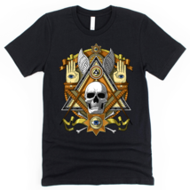 Masonic Illuminati Skull Freemasons Esoteric Masonry T-Shirt - £22.45 GBP