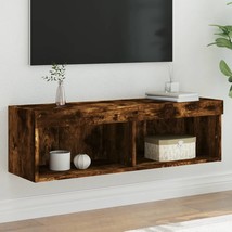 TV Cabinet with LED Lights Smoked Oak 100x30x30 cm - £27.83 GBP