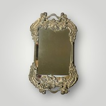Cherub Vanity Boudoir Tray Metal Filigree Mirror 10&quot;x16-1/2&quot; - $95.94