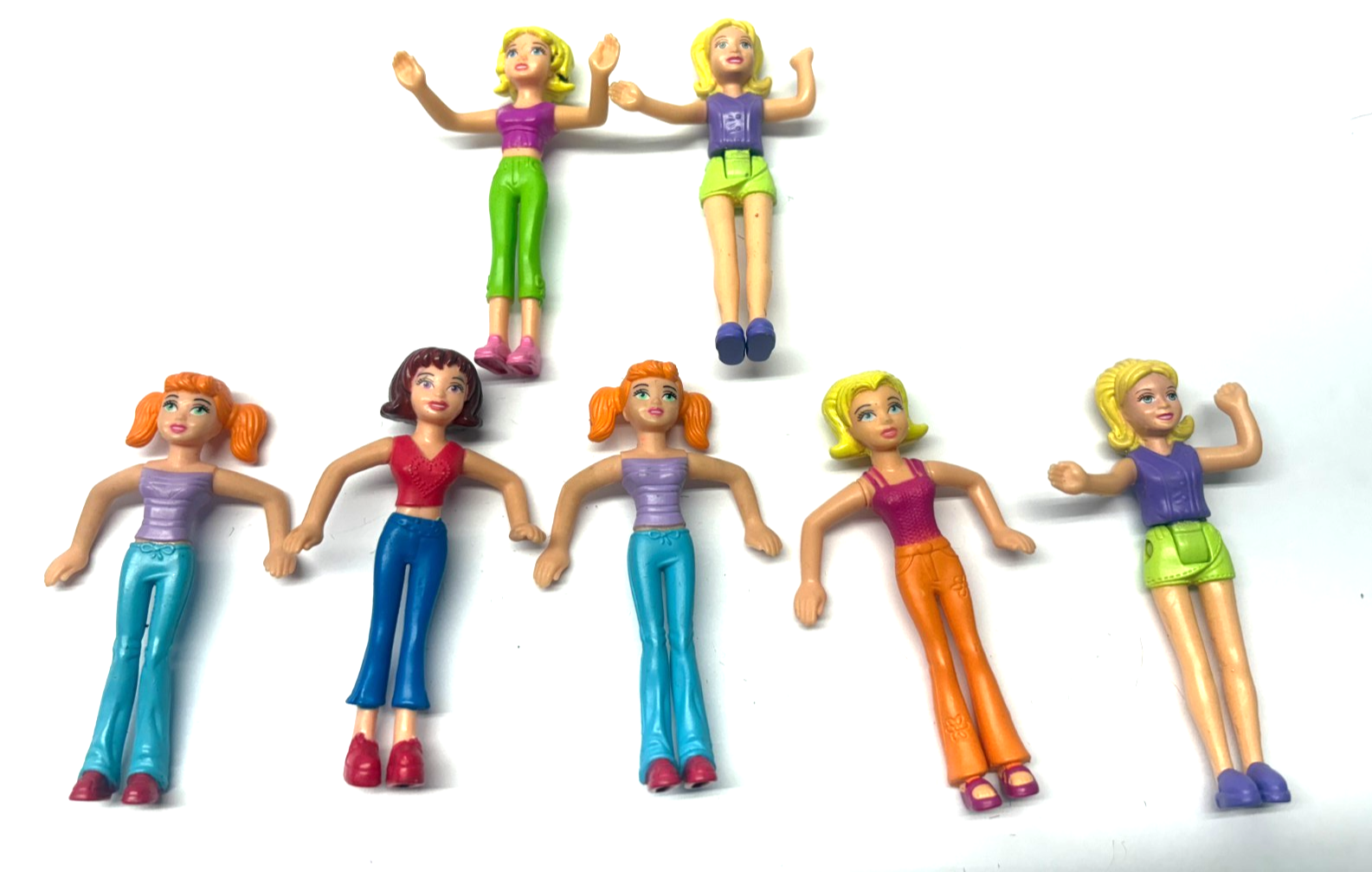 McDonald&#39;s Set of 7 Polly Pocket Happy Meal Toy Dolls - $11.88