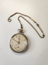 Vintage Illinois Autocrat 14k Gold Filled Pocket Watch 17 Jewels Needs Repair - £138.84 GBP