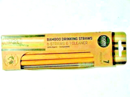 Eco-Friendly Bamboo Drinking Straws 6-Pc 1 Brush 100% Organic Biodegrada... - $21.97
