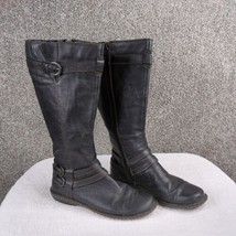 Born Boots Women Sz 8.5 Black Full Zip Knee High Riding Moto Fashion  BOC - $34.99