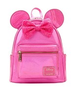 Loungefly Disney Minnie Mouse Hot Pink Holographic + Sequin Bow Mini Bac... - €129,22 EUR
