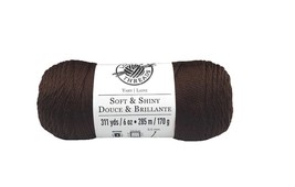 Loops &amp; Threads, Soft &amp; Shiny Solid Yarn, #45 Cacao Brown, 6 Oz. Skein - £7.13 GBP