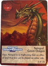 AD&amp;D Spellfire 5 of 25 Neirgral Green Dragon Chase Card TSR Master the M... - $3.99