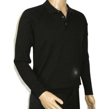 Men's Sweater Knit By BRANGO Turkey Polo Neck Cotton Blend 21228 Black image 8