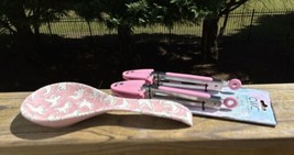 Prima Designs Pink Ceramic Ghost Halloween Spoon Rest &amp; 2 Mini Tongs Gho... - $29.99