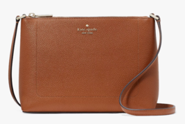 Kate Spade Leila Crossbody Bag Brown Pebbled Leather Purse KG464 NWT $29... - £71.21 GBP