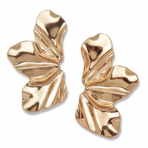 PalmBeach Jewelry Goldtone Sculptural Floral Drop Earrings, 50x26mm - $17.76