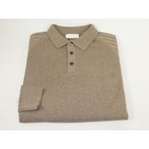 Men's Sweater Knit By BRANGO Turkey Polo Neck Cotton Blend 21228 Dark Beige image 3