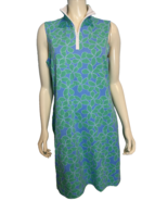 Sailor Sailor Blue, Green, White Floral Print V neck Sleeveless Shift Dr... - $816.74 MXN