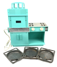 Vintage Easy Bake Oven 1960&#39;s Kenner&#39;s Turquoise Blue Play Toy Kitchen - £54.35 GBP
