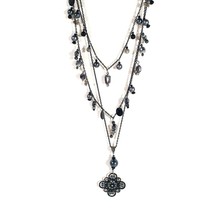 Waterfall Necklace Women Jewelry 24&quot; 30&quot; 36&quot; With Extension Bead Costume Gray - £18.68 GBP
