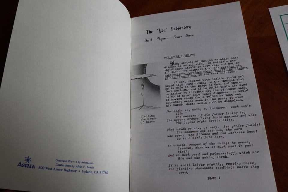 4x Astara's Book of Life 6th Degree Lessons 7 8 9 10 13 14 15 16 School 1979/80 Item image 8