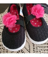 GARANIMALS BRAND ~ GIRL&#39;S TODDLER SIZE 5  BLACK W/PINK FLOWER ~ CASUAL S... - $20.52 CAD