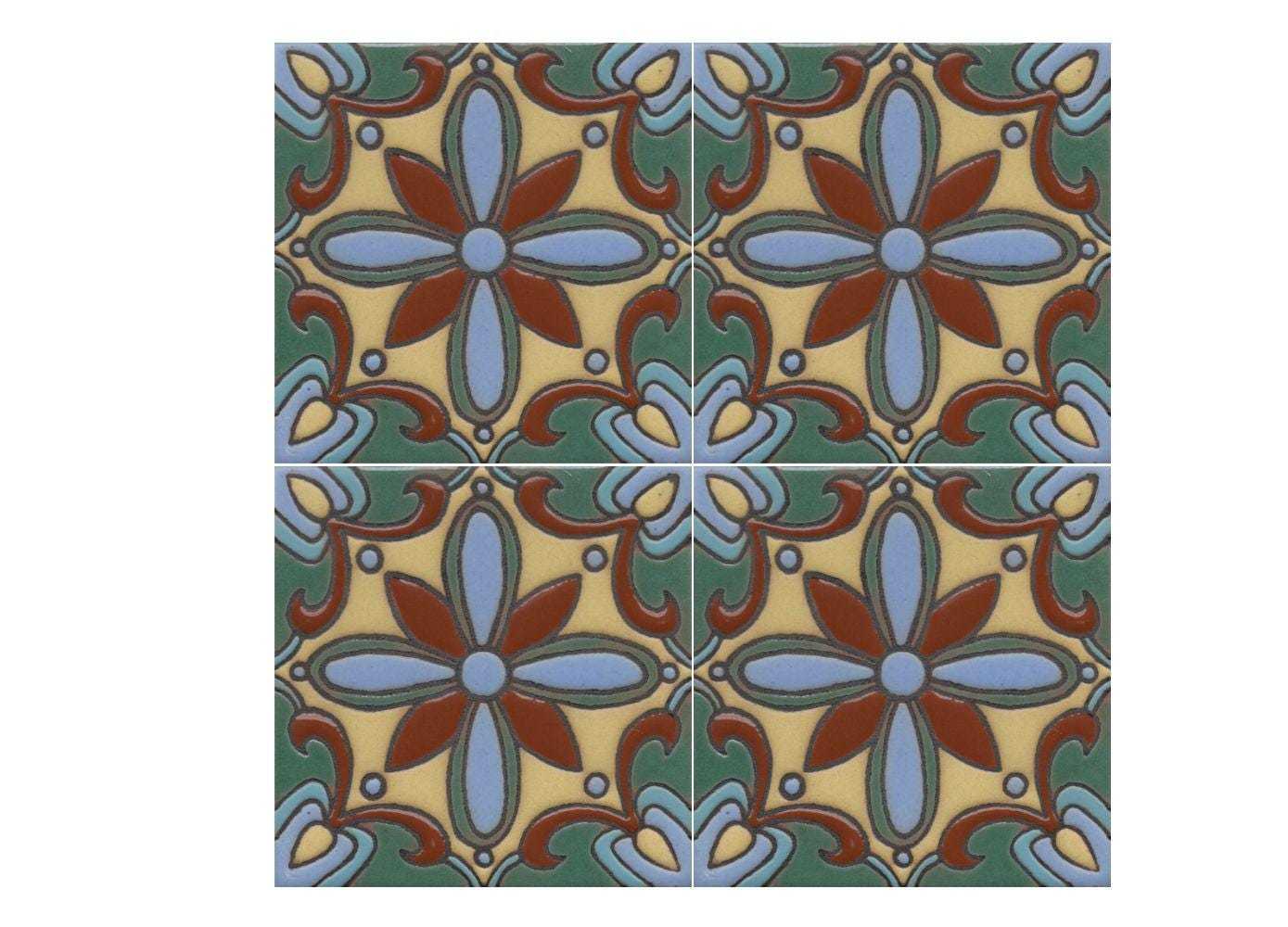Ceramic High Relief Malibu Tiles Handcrafted - Miramonte3 -  (you select... - $189.00
