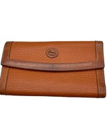 Dooney &amp; Bourke Wallet All Weather Leather Trifold Checkbook Brown Kissl... - £23.19 GBP