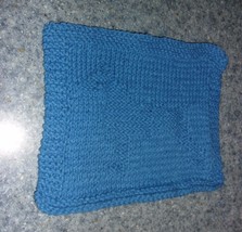 Handmade Knit Doberman Pinscher Dog Blue Dishcloth Dobie Pet Lovers Gift - £6.67 GBP