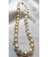 White and Golden South Sea Multi-Color Baroque Pearl necklace X&#39;mas gift - $1,390.00