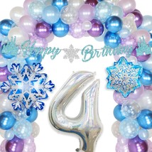 Ice Princess 4Th Birthday Party Supplies Girls 4Th Birthday Decorations Ice Prin - £13.58 GBP