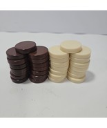 Backgammon Replacement Pieces Complete Set Buttermilk Cream and Brown 30... - $244.04 MXN