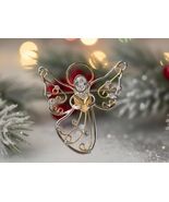 Guardian Angel Brooch with Book | Rhinestone Crystal Christmas Pin - $500.97 MXN