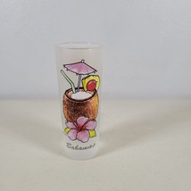 Pina Colada Cocktail Recipe Bahamas Shot Glass Coconut Pineapple 4&quot; Tall - £8.56 GBP