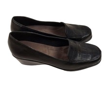 A2 By Aerosole Tempting Black Slip On Low Heel Rest Wedge Womens 8.5M - £19.89 GBP