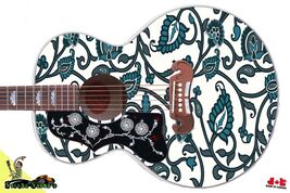 Sticka Steve's Guitar Skin Wrap Reface Re-Skin Colonial Blue &amp; White Pai... - $27.71+