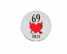 69 Sex Token Naughty Valentines Day Gift for Him Husband Boyfriend Printed 2 Sid - £7.05 GBP