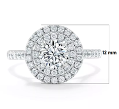 1.50 Carat Moissanite Solitaire Bague D sans Défaut Moissanite Fiançailles Bague - £65.84 GBP