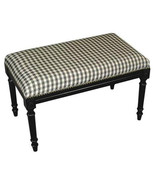 123 Creations Gingham-Black Fabric Upholstered Bench - $6,346.10 MXN