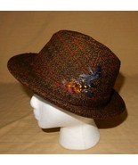 Awesome vintage men&#39;s hat brown &amp; red tweed Townsman Autohat size 54  6 5/8 - £39.23 GBP