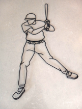 Baseball Player Decorative Metal Wall Art Sculpture Sports Ball Batter 2... - $24.74