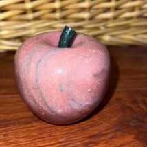 Vintage Alabaster Stone Apple with Metal Stem - £30.82 GBP