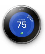 Google Nest 3rd Generation Smart Learning Thermostat - Stainless Steel - £313.28 GBP