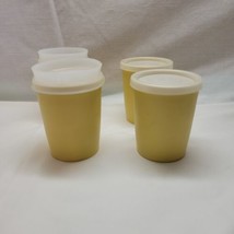 Tupperware 6 oz cups with 2 spill proof lids &amp; 2 sealer lids Harvest Gold 1215  - £14.71 GBP
