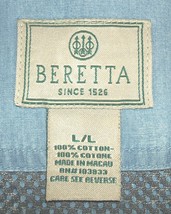 Beretta (TM) brand logo men&#39;s long-sleeve cotton lightweight blue shirt - £23.59 GBP