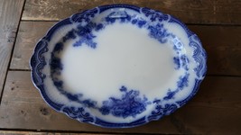 Antique Blue Flow 1891 WH Grindley Hampton Platter 15.75&quot; Tray - £79.13 GBP