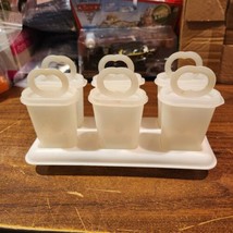 Vintage Tupperware Popsicle Maker Molds Ice Cups &amp; Tray (Set of 6) - £11.47 GBP