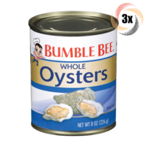 3x Packs Bumble Bee Shucked Whole Oysters Cans | 8oz | Fast Shipping! | - $25.36