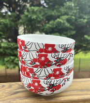 4 China Coventry Makayla Japanese Soup Salad Pasta Bowls New Red Cherry Blossom - £23.69 GBP