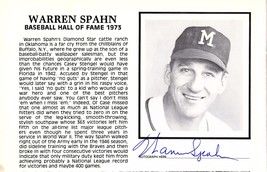 WARREN SPAHN &amp; KYLE ROTE AUTOGRAPHED SIGNED 5x8 Picture Hall of Fame w/COA  - £27.96 GBP